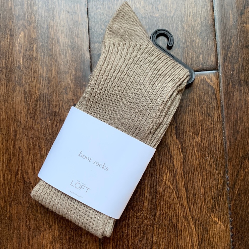 LOFT Light Brown Metallic Boot Socks New With Tag